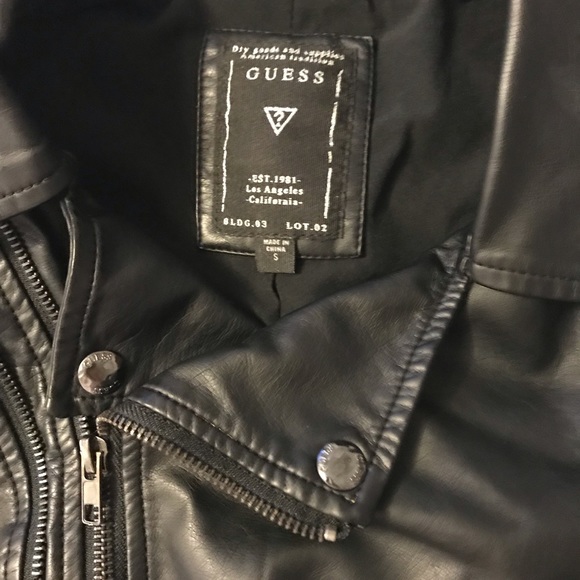 Guess Black Leather Vest Fiona Moto - Picture 3 of 6